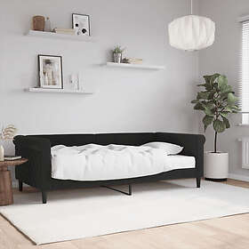 vidaXL Daybed with Mattress black 90x190 cm velvet