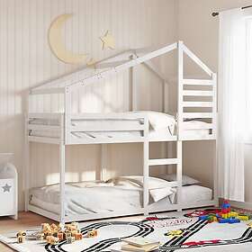 vidaXL Bunk Bed with roof white 90x190 cm solid pine