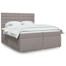 vidaXL Ramsäng Lit avec matelas taupe 200x200 cm tissu