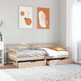vidaXL Daybed with Drawers 90x190 cm Solid Pine