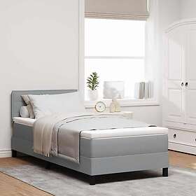 vidaXL Box Spring Bed with Mattress Light Gray 100x200 cm Fabric