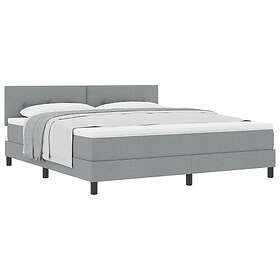 vidaXL Boxspring Bed with Mattress Light Gray 180x200 cm Fabric