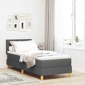 vidaXL Box Spring Bed with Mattress Dark Gray 80x200 cm Fabric