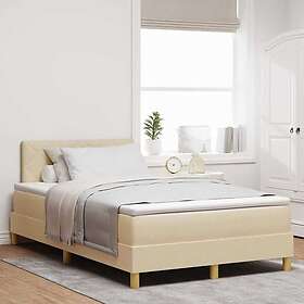 vidaXL Lit boxspring avec matelas Crème 120x200 cm Tissu