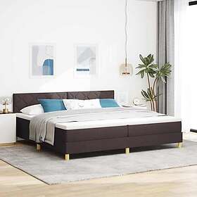 vidaXL Box Spring Bed with Mattress Dark Brown 200x200 cm Fabric