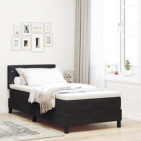 vidaXL Resårsäng Bed with mattress 100x200 cm black velvet