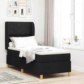 vidaXL Resårsäng Bed with mattress 80x200 cm black fabric