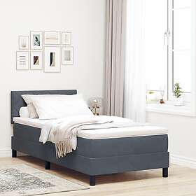 vidaXL Spring Bed with Mattress 90x200 cm Dark Gray Velvet