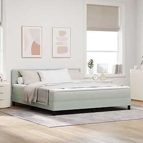 vidaXL Spring Bed with Mattress 180x200 cm Light Grey Velvet