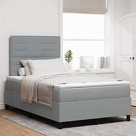 vidaXL Boxspring Bed with Mattress Light Grey Small Double Fabric