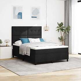 vidaXL Box Spring Bed with Mattress Black 160x200 cm Fabric