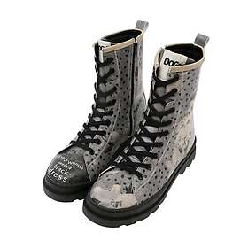 DOGO Veganläder Grå Långa Stövlar med Dragkedja (Dam)