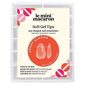 Le Mini Macaron Soft Gel Tips Short Almond Matte 220pcs