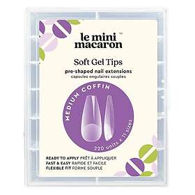 Le Mini Macaron Soft Gel Tips Medium Coffin 220 st