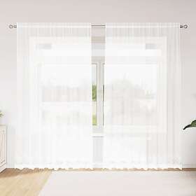 vidaXL Spetsgardin med gardiner Blommor Vit 200x245cm Polyester
