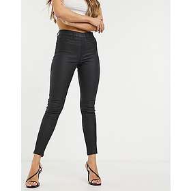 New Look Svarta skinnliknande jeggings med beläggning (Dam)