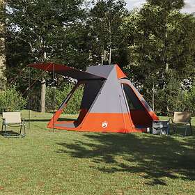 vidaXL Camping Tent Grey and orange 482 x 360 x 227 cm Polyester