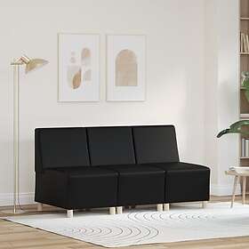 vidaXL Sofa Chair 3 pcs Black 55 x 74 x 82 cm Faux leather