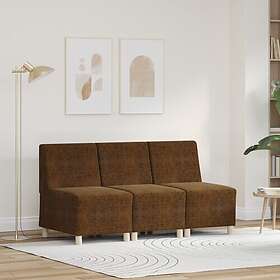 vidaXL Sofa Chair 3 pcs Brown Faux suede leather