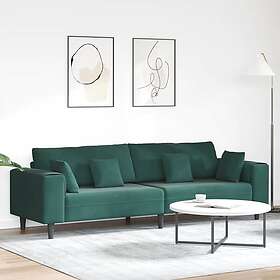 vidaXL Velvet Sofa with Cushion Dark Green 208 cm Velvet