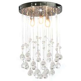 vidaXL Ceiling Lamp with Crystal Beads Silver Sphere 3 x G9 Bulbs