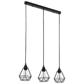 vidaXL Ceiling Lamp with Diamond Design Black 3 x E27 Bulbs