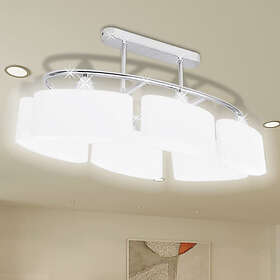 vidaXL Ceiling Lamp with Ellipsoid Glass Shades for 6 E14 Bulbs