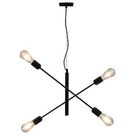 vidaXL Ceiling Light with Filament Bulbs 2 W Black E27