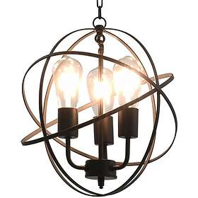 vidaXL Hanging Lamp Black Sphere 3 x E27 Bulbs