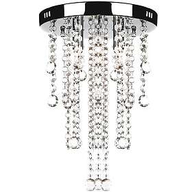 vidaXL White Metal Ceiling Lamp with Crystal Beads