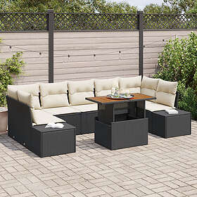 vidaXL Garden Furniture Set 8 pcs Black, Cream 100 x 55 x 73 cm