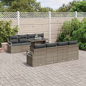 vidaXL Garden Offset with Cushion 7 pcs Grey 100 x 55 x 73 cm