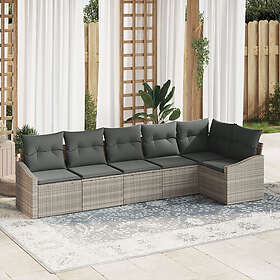 vidaXL Lounge Set with Cushion with Storage 6 pcs Light Gray