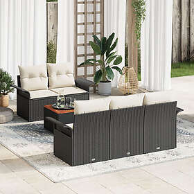 vidaXL Garden sofa set with cushion 6 pcs Black, Cream 55 x 55 x 37 cm