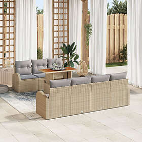 vidaXL Garden sofa set 8 pcs beige and light grey 100 x 55 x 73 cm