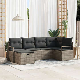 vidaXL 6 pcs Garden sofa Grey 232 x 122 x 85 cm Poly rattan