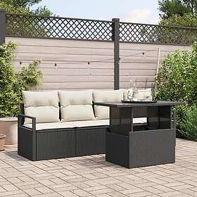 vidaXL Garden sofa set 5 pcs Black and cream white 100 x 55 x 73 cm