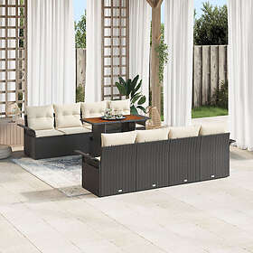 vidaXL Garden sofa set 7 pcs Black and cream white 100 x 55 x 73 cm
