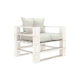 vidaXL Canapé palette avec coussins beige bois