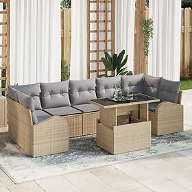 vidaXL Garden sofa set 8 pcs Beige 100 x 55 x 73 cm Poly rattan