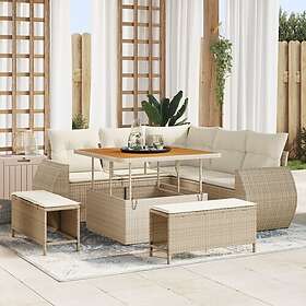 vidaXL Ensemble de canapés 8 pcs beige et blanc cassé 100 x 100 x 71 cm