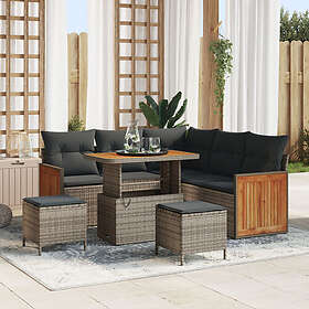 vidaXL Garden sofa set 8 pcs Grey 90 x 55 x 71 cm faux rattan