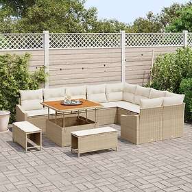 vidaXL Garden sofa set with cushion 12 pcs Beige, Cream 100 x 100 x 71 cm