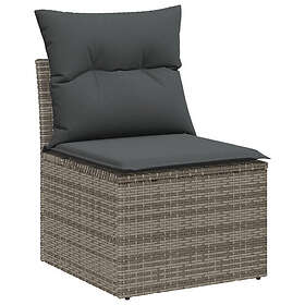 vidaXL Hagesett med pute med oppbevaring 6 stk Grå 55 x 55 x 37 cm