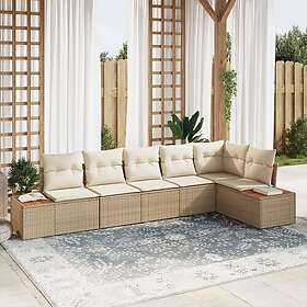 vidaXL Ensemble de canapés de jardin 6 pcs beige et blanc crème 319 x 154 x 85 c