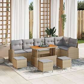 vidaXL Garden sofa set 10 pcs Beige, light grey 110 x 55 x 71 cm
