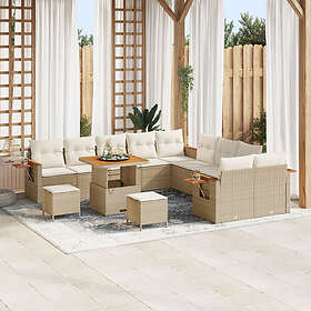 vidaXL Garden sofa set 13 pcs beige and cream white 80 x 80 x 71 cm