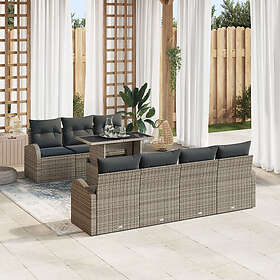 vidaXL Garden sofa set 8 pcs Grey 100 x 55 x 73 cm Poly rattan