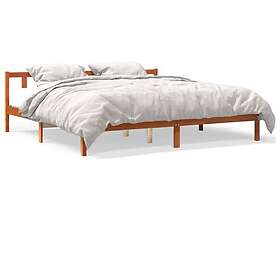 vidaXL Sängram 200x200 cm massiv furu