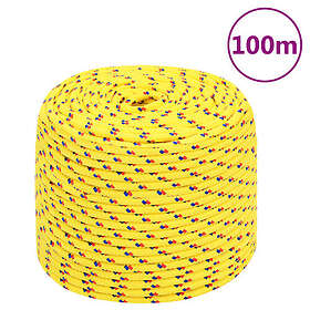 vidaXL Båtlinje Gul 8 mm 100 m